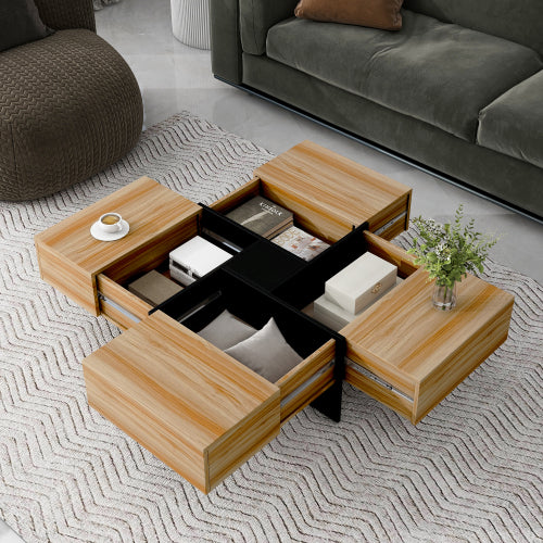 Sectional Coffee Table Wood Finish