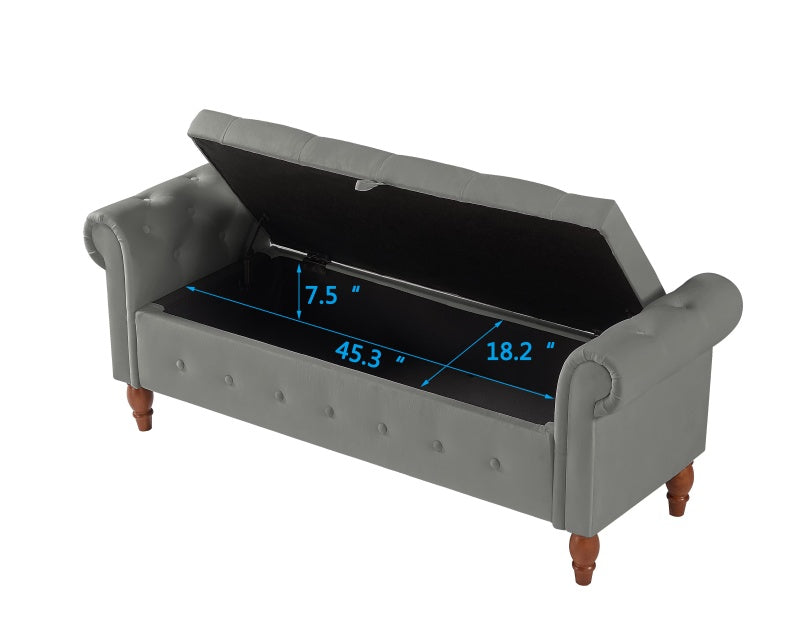 Velvet storage seat