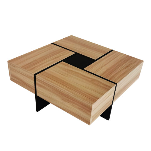 Sectional Coffee Table Wood Finish