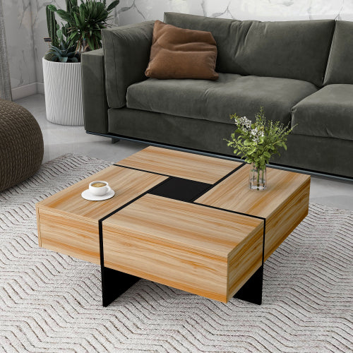 Sectional Coffee Table Wood Finish