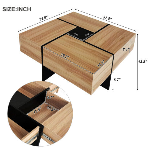 Sectional Coffee Table Wood Finish