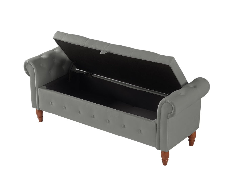 Velvet storage seat